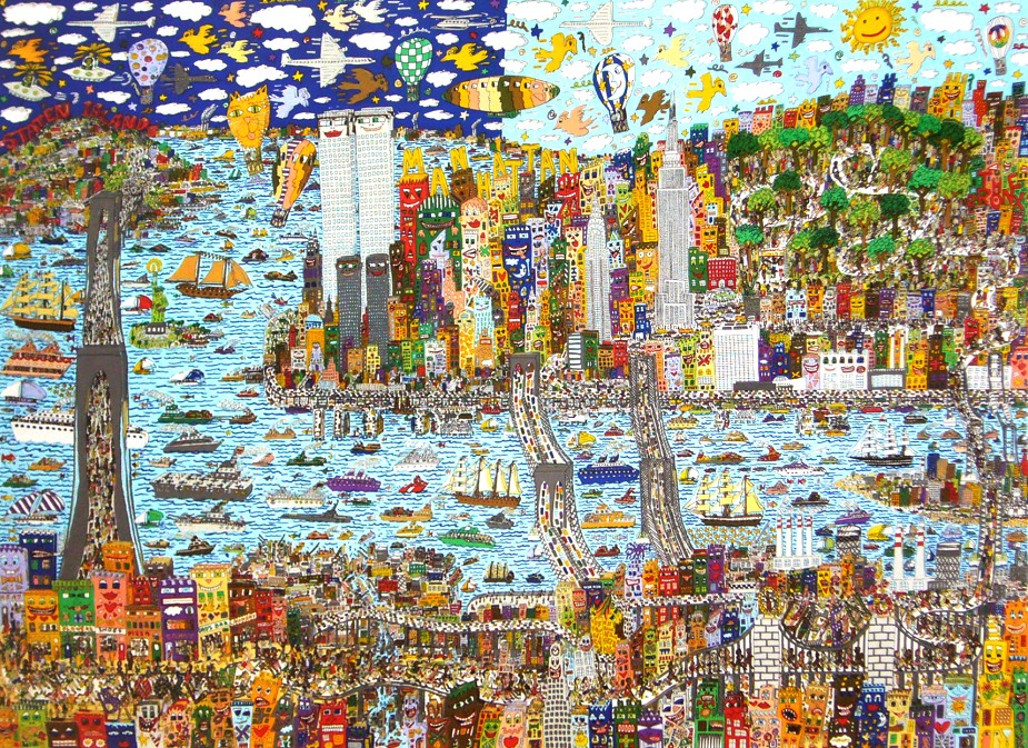 ジェームス・リジィの絵画作品　タイトルは、NEW YORK CITY - MARATHON FOR ALL